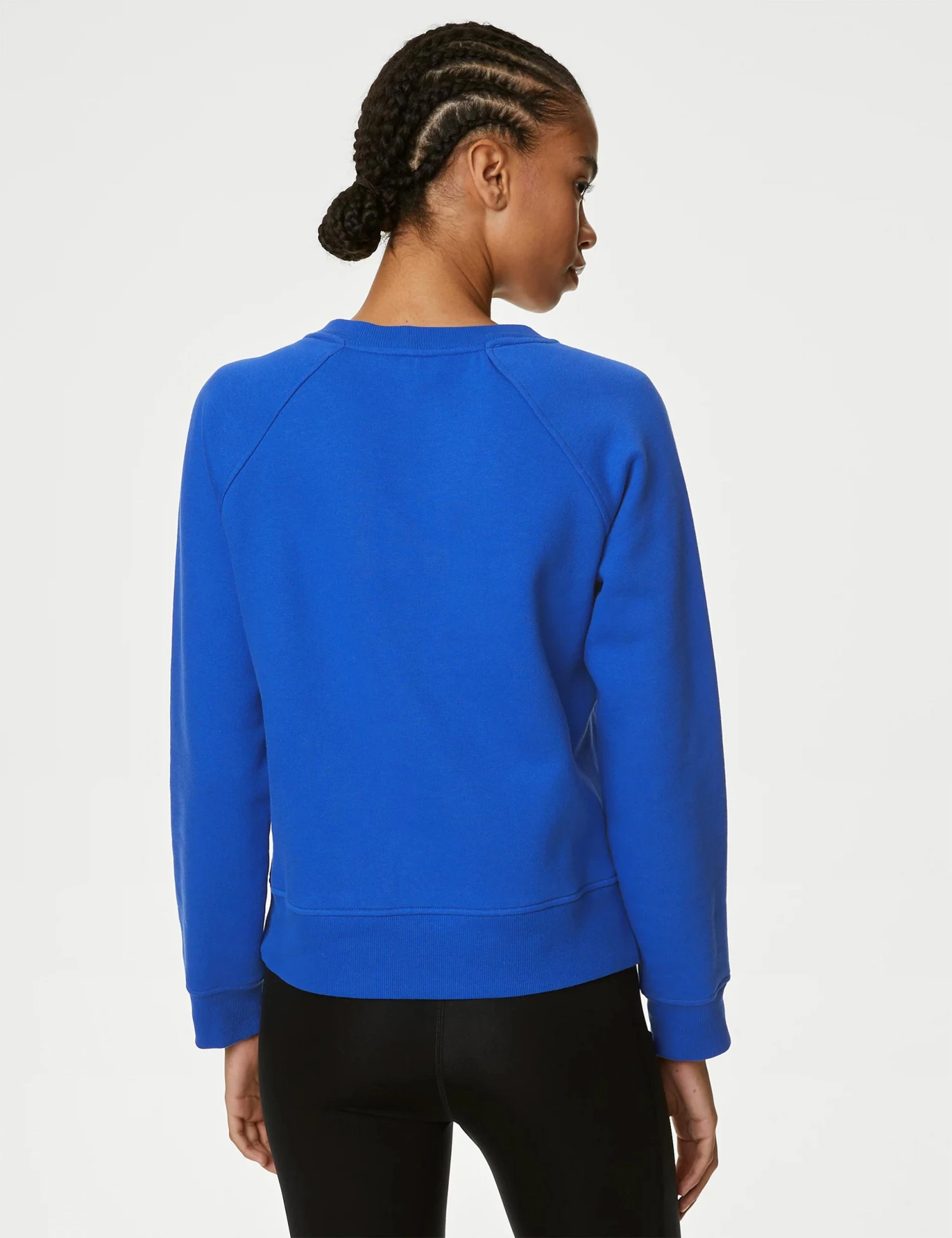 Cotton Rich Crew Neck Sweatshirt - Electric Blue 4 Cotton Rich Crew Neck Sweatshirt - Electric Blue - Image 2