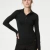 Funnel Neck Half Zip Running Top - Black 2 Funnel Neck Half Zip Running Top - Black -The Sports Edit goodmove funnel neck half zip running top black 5231p blp 1