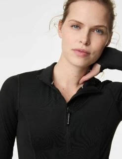 Funnel Neck Half Zip Running Top - Black 10 Funnel Neck Half Zip Running Top - Black -The Sports Edit goodmove funnel neck half zip running top black 5231p blp 2