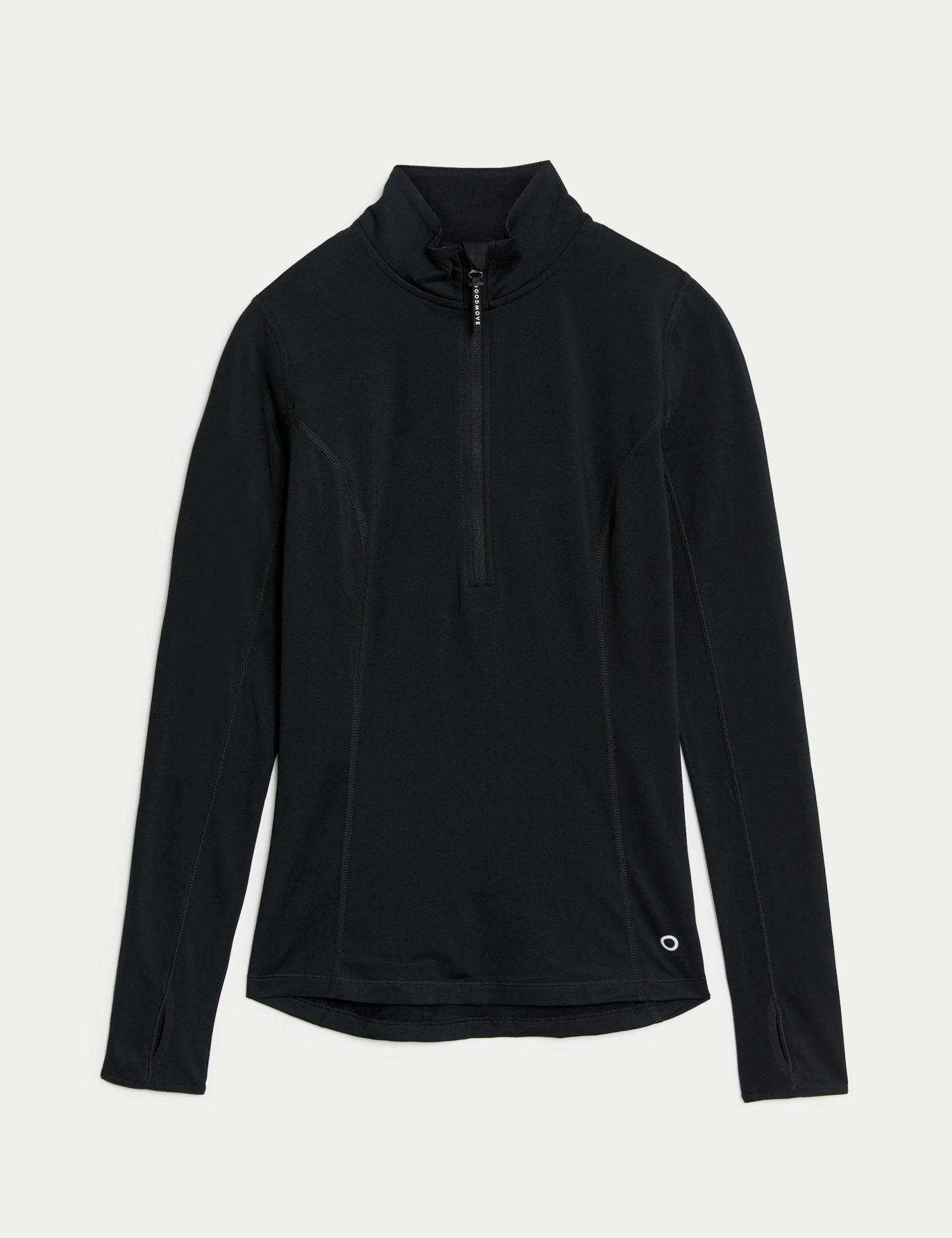 Funnel Neck Half Zip Running Top - Black 8 Funnel Neck Half Zip Running Top - Black - Image 6