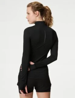 Funnel Neck Half Zip Running Top - Black 9 Funnel Neck Half Zip Running Top - Black -The Sports Edit goodmove funnel neck half zip running top black 5231p blp 5