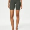 Go Balance High Waisted Yoga Shorts - Dark Olive -The Sports Edit goodmove go balance hw yoga shorts dark olive T51 5728 1