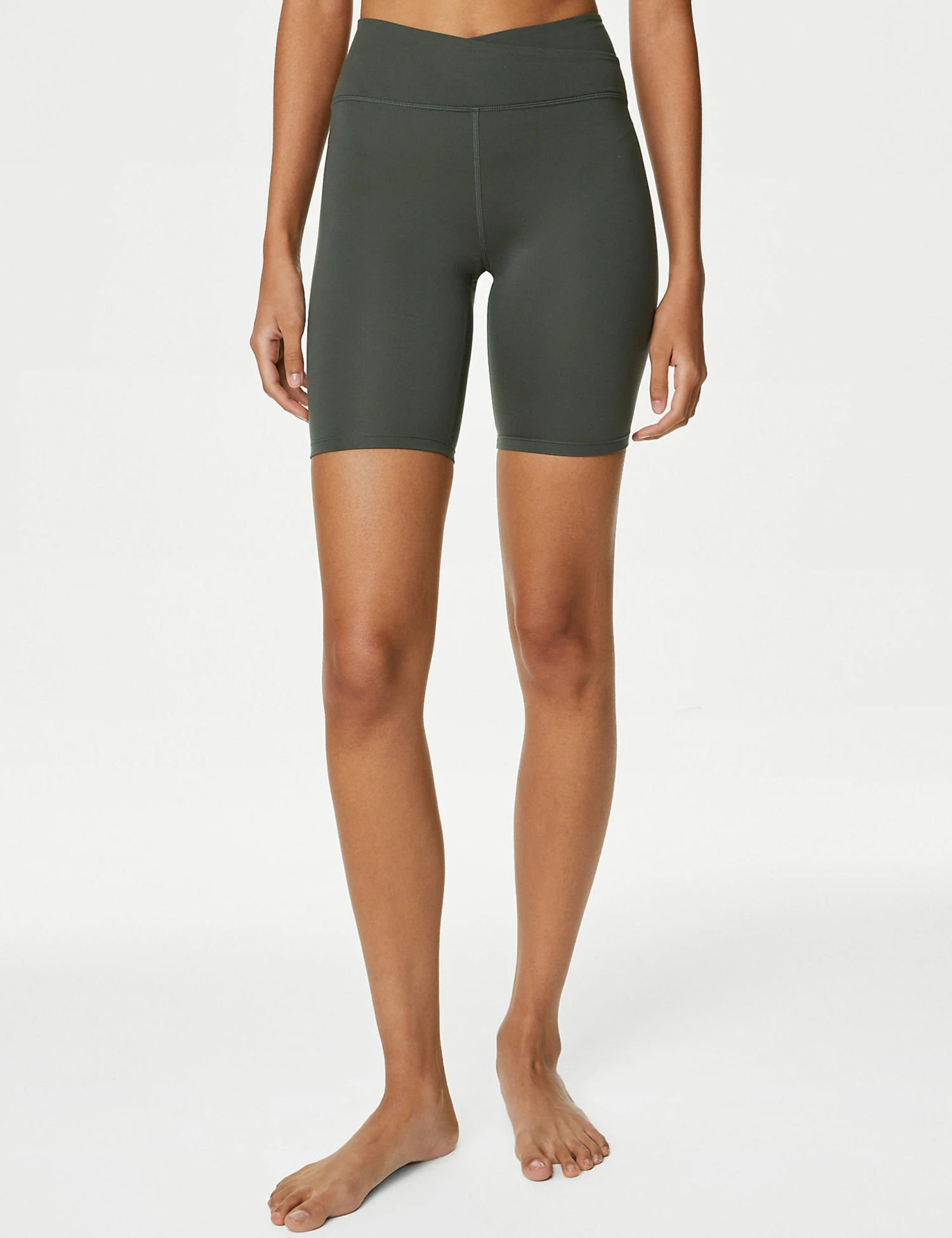 Go Balance High Waisted Yoga Shorts - Dark Olive 3 Go Balance High Waisted Yoga Shorts - Dark Olive