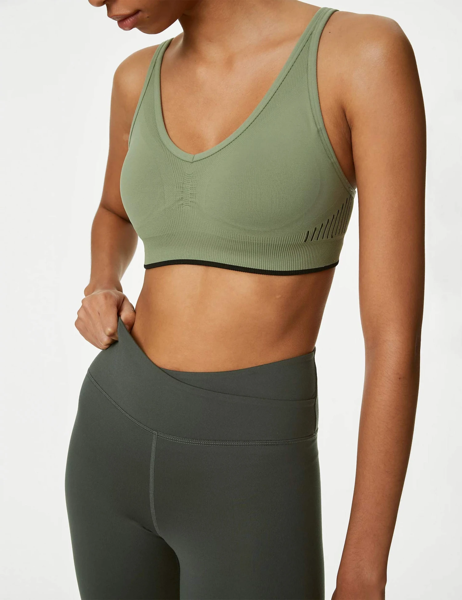 Go Balance High Waisted Yoga Shorts - Dark Olive 5 Go Balance High Waisted Yoga Shorts - Dark Olive - Image 3