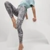 Go Balance Printed Wrap Waist Yoga Leggings - Grey Mix -The Sports Edit goodmove go balance printed wrap waist yoga leggings grey 6308p 1