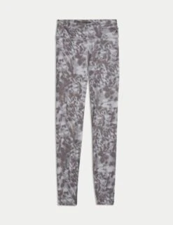 Go Balance Printed Wrap Waist Yoga Leggings - Grey Mix -The Sports Edit goodmove go balance printed wrap waist yoga leggings grey 6308p 2