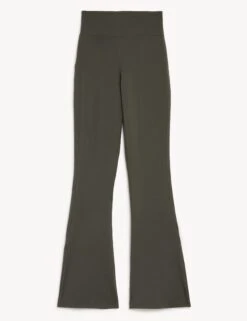 High Waisted Flared Yoga Leggings - Dark Olive 9 High Waisted Flared Yoga Leggings - Dark Olive -The Sports Edit goodmove high waisted flared yoga leggings dark olive T51 6466 2