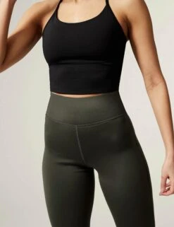 High Waisted Flared Yoga Leggings - Dark Olive 8 High Waisted Flared Yoga Leggings - Dark Olive -The Sports Edit goodmove high waisted flared yoga leggings dark olive T51 6466 4