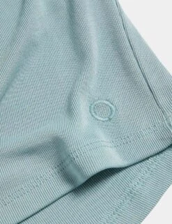Modal Rich Ribbed Relaxed High Waisted Yoga Shorts - Light Mint -The Sports Edit goodmove modal rich ribbed relaxed hw yoga shorts light mint 6345 4