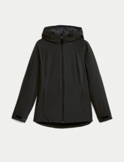 Padded Waterproof Hooded Jacket - Black -The Sports Edit goodmove padded waterproof hooded jacket black 5798a 3