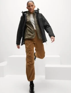 Padded Waterproof Hooded Jacket - Black -The Sports Edit goodmove padded waterproof hooded jacket black 5798a 6