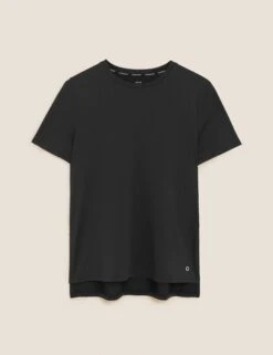 Scoop Neck Mesh Back T-shirt - Black 15 Scoop Neck Mesh Back T-shirt - Black -The Sports Edit goodmove scoop neck mesh back t shirt black T51 5177 2