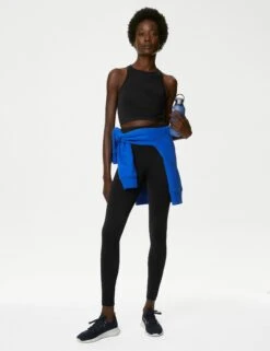 Scoop Neck Seamless Fitted Crop Top - Black -The Sports Edit goodmove scoop neck seamless fitted crop top black T51 5766 2