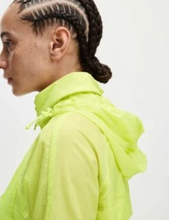 Stormwear Hooded Zip Up Running Jacket - Limeade -The Sports Edit goodmove stormwear hooded zip up running jacket limeade 6350 3