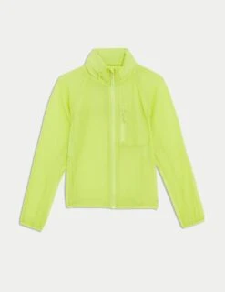 Stormwear Hooded Zip Up Running Jacket - Limeade -The Sports Edit goodmove stormwear hooded zip up running jacket limeade 6350 4