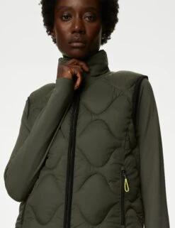 Stormwear Quilted Funnel Neck Puffer Gilet - Dark Olive -The Sports Edit goodmove stormwear quilted funnel neck puffer gilet dark olive T51 5495 3