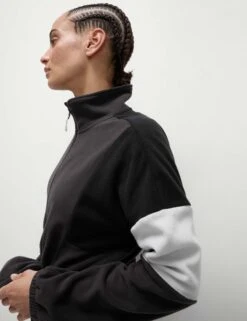 Thermal Half Zip Colour Block Fleece - Carbon 10 Thermal Half Zip Colour Block Fleece - Carbon -The Sports Edit goodmove thermal half zip colour block fleece carbon 6194 2