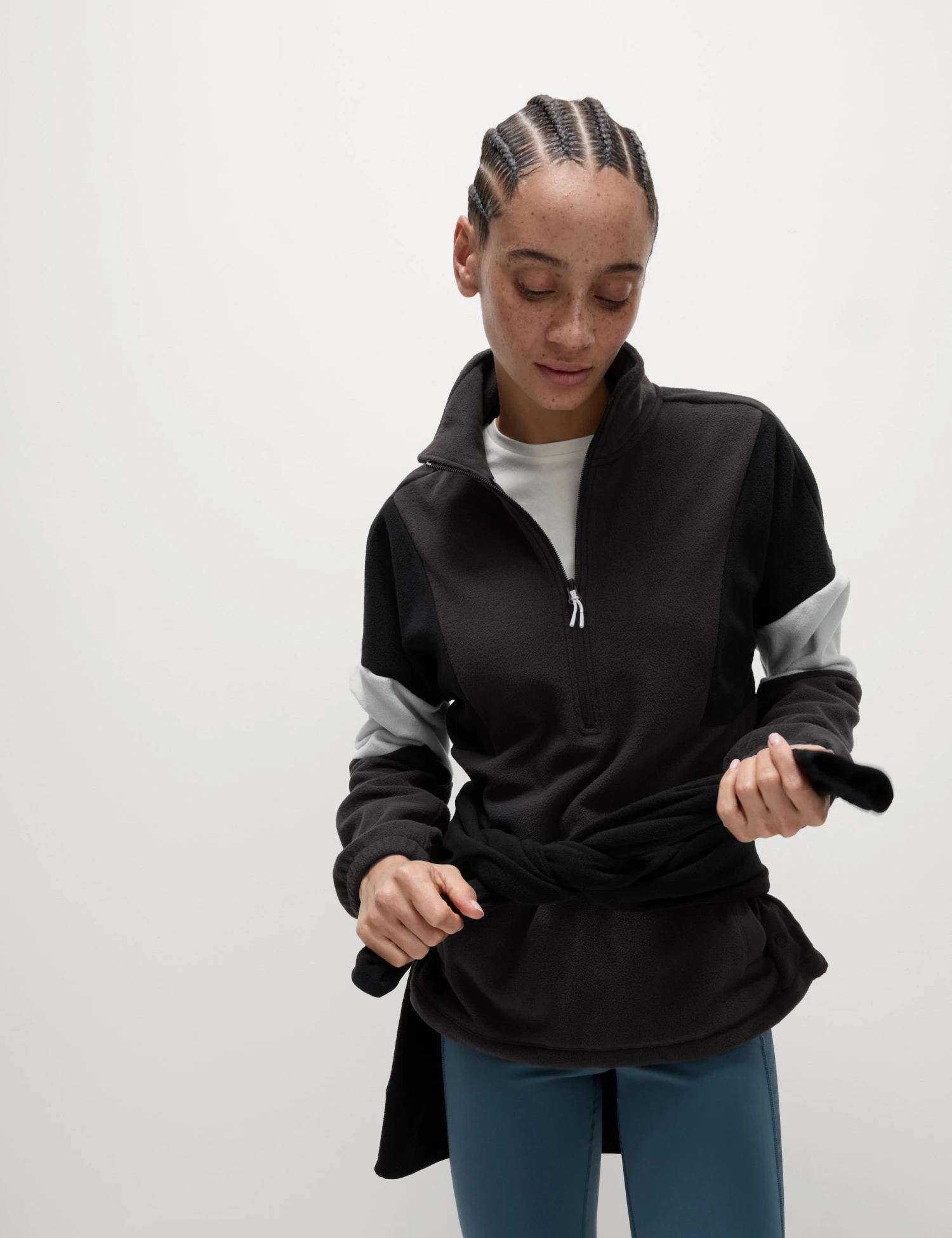 Thermal Half Zip Colour Block Fleece - Carbon 3 Thermal Half Zip Colour Block Fleece - Carbon