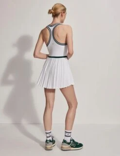 Varley Jane Court Dress 28" - White/Forest -The Sports Edit jane court dress 3