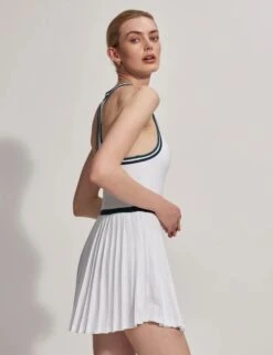 Varley Jane Court Dress 28" - White/Forest -The Sports Edit jane court dress 4