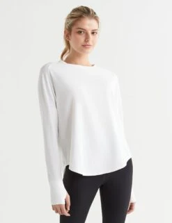 Clare Vintage Washed Slub - White -The Sports Edit lilybod clare vintage washed slub white lt99 c23 wt 2