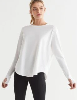 Clare Vintage Washed Slub - White -The Sports Edit lilybod clare vintage washed slub white lt99 c23 wt 3