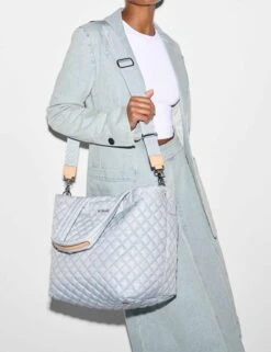 Medium Metro Tote Deluxe - Chambray -The Sports Edit mz wallace medium metro tote deluxe chambray 1260x2027 3