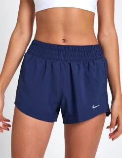 Nike One Dri-FIT 3" Brief-Lined Shorts - Midnight Navy/Reflective Silver -The Sports Edit nike One Dri FIT 3 Brief Lined Shorts Midnight Navy Reflective Silver DX6010 410XS 0003