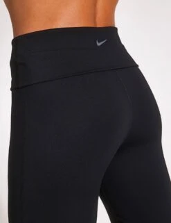 Nike One Dri-FIT Fold-Over Pants - Black -The Sports Edit nike One Dri FIT Fold Over Pants Black FV7848 010BLACK BLACKS black 0021