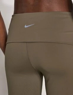 Nike One Dri-FIT Fold-Over Pants - Ironstone/Black -The Sports Edit nike One Dri FIT Fold Over Pants Ironstone Black FV7848 004 S 0028