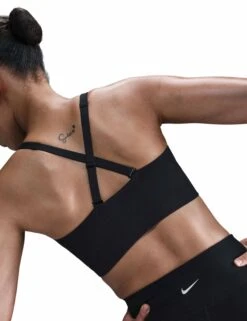 Nike Alate Medium Support Longline Sports Bra - Black/Cool Grey 10 Nike Alate Medium Support Longline Sports Bra - Black/Cool Grey -The Sports Edit nike alate medium support longline bra black grey fq7383 010 3