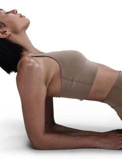 Nike Alate Medium Support Longline Sports Bra - Mink Brown/White -The Sports Edit nike alate medium support longline bra brown white fq7383 214 5