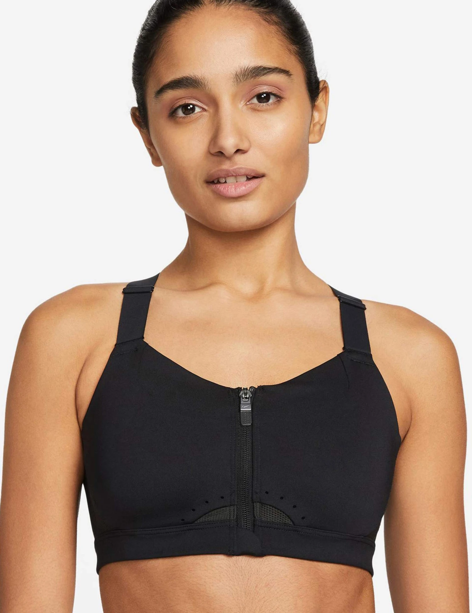 Nike Dri-FIT Alpha Padded Zip-Front Sports Bra - Black/Dark Smoke Grey 3 Nike Dri-FIT Alpha Padded Zip-Front Sports Bra - Black/Dark Smoke Grey