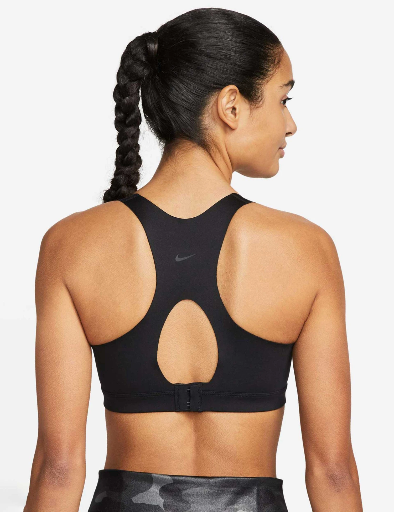 Nike Dri-FIT Alpha Padded Zip-Front Sports Bra - Black/Dark Smoke Grey 4 Nike Dri-FIT Alpha Padded Zip-Front Sports Bra - Black/Dark Smoke Grey - Image 2