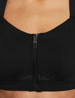 Nike Dri-FIT Alpha Padded Zip-Front Sports Bra - Black/Dark Smoke Grey 10 Nike Dri-FIT Alpha Padded Zip-Front Sports Bra - Black/Dark Smoke Grey -The Sports Edit nike dri fit alpha padded zip front sports bra black dark smoke grey DD0436 010 5