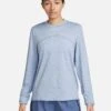 Nike Dri-FIT Swift Element UV Crew Neck Top - Light Armory Blue/Reflective Silver -The Sports Edit nike dri fit swift element uv crew neck top blue silver fb4297 440 1