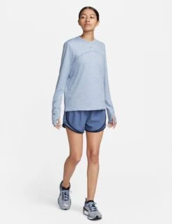 Nike Dri-FIT Swift Element UV Crew Neck Top - Light Armory Blue/Reflective Silver -The Sports Edit nike dri fit swift element uv crew neck top blue silver fb4297 440 4