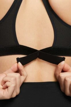 Nike Dri-FIT Swoosh Sports Bra - Black/Dark Smoke Grey/White -The Sports Edit nike dri fit swoosh sports bra black dark smoke grey white DD0428 010 3