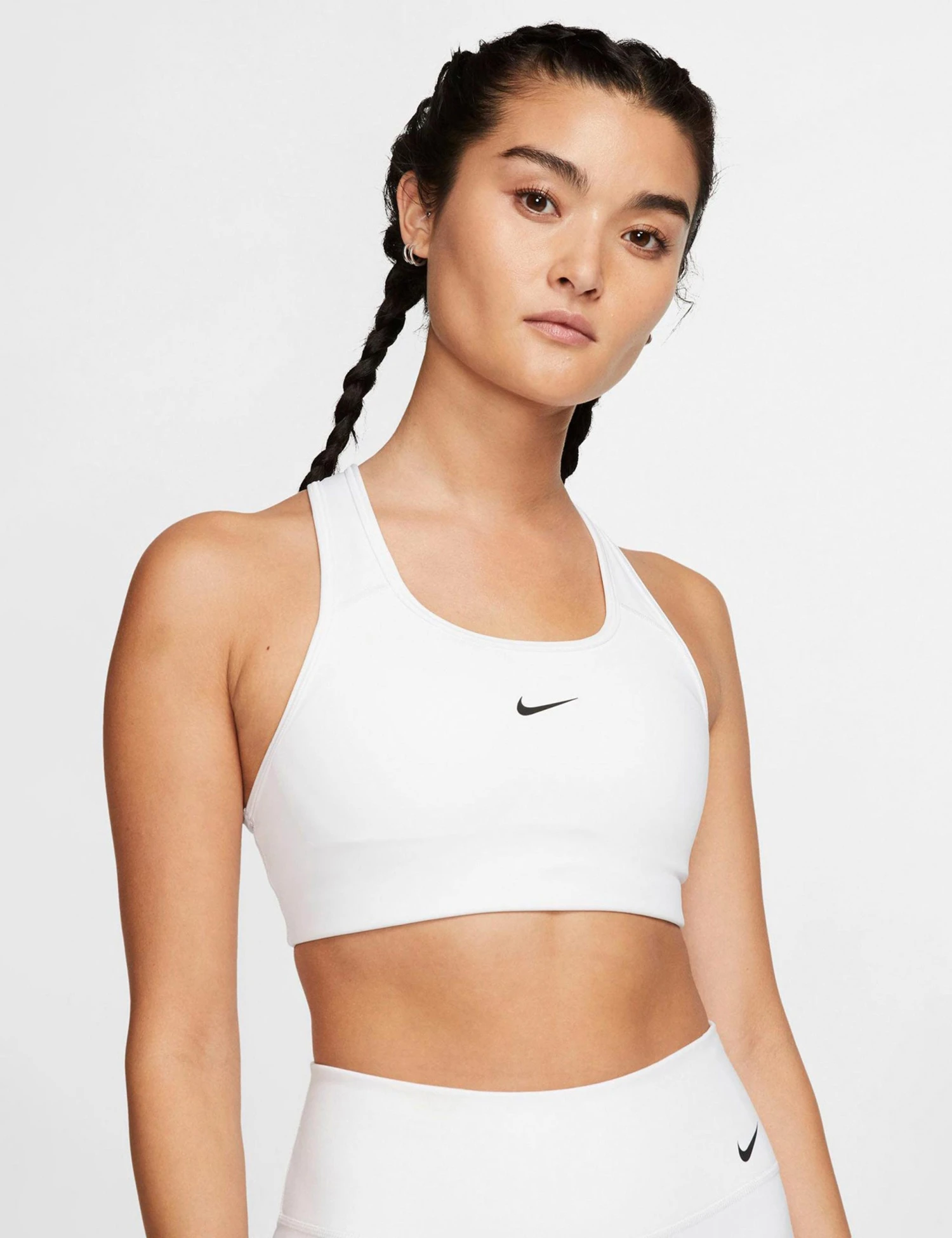 Nike Dri-FIT Swoosh Sports Bra - White/Black 3 Nike Dri-FIT Swoosh Sports Bra - White/Black