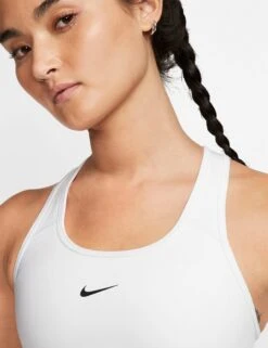 Nike Dri-FIT Swoosh Sports Bra - White/Black 9 Nike Dri-FIT Swoosh Sports Bra - White/Black -The Sports Edit nike dri fit swoosh sports bra white black BV3636 100 6