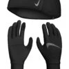 Nike Essential Headband And Glove Set - Black/Silver -The Sports Edit nike essential headband and glove set black silver n1000598 082