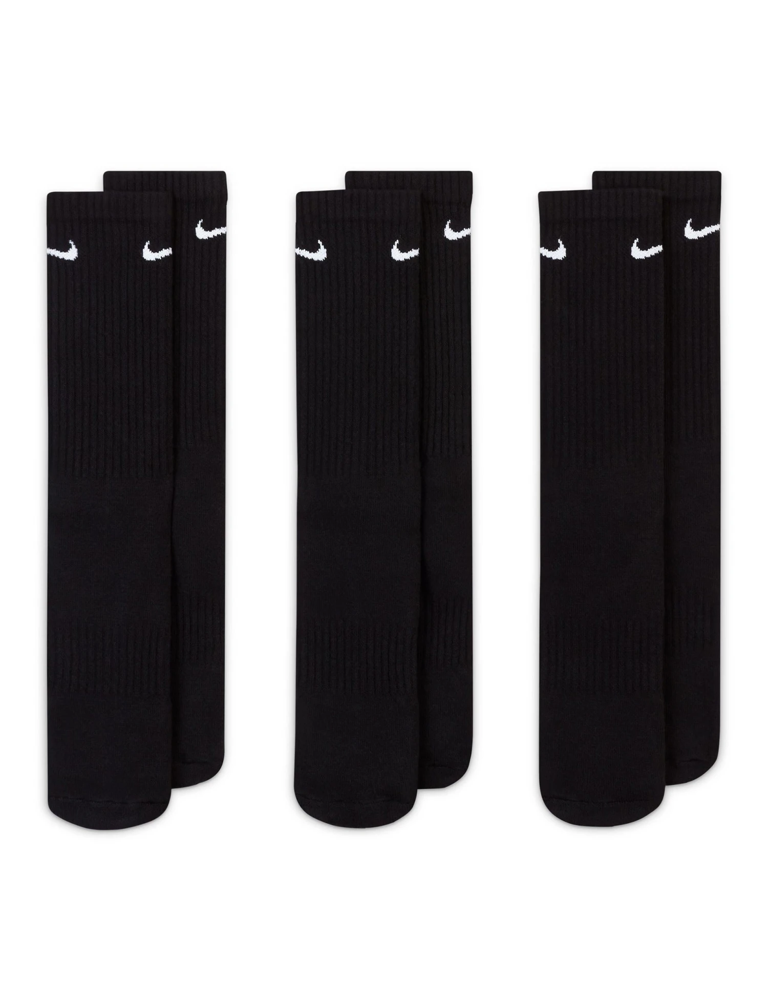 Nike Everyday Cushioned Training Crew Socks (3 Pairs) - Black/White 3 Nike Everyday Cushioned Training Crew Socks (3 Pairs) - Black/White