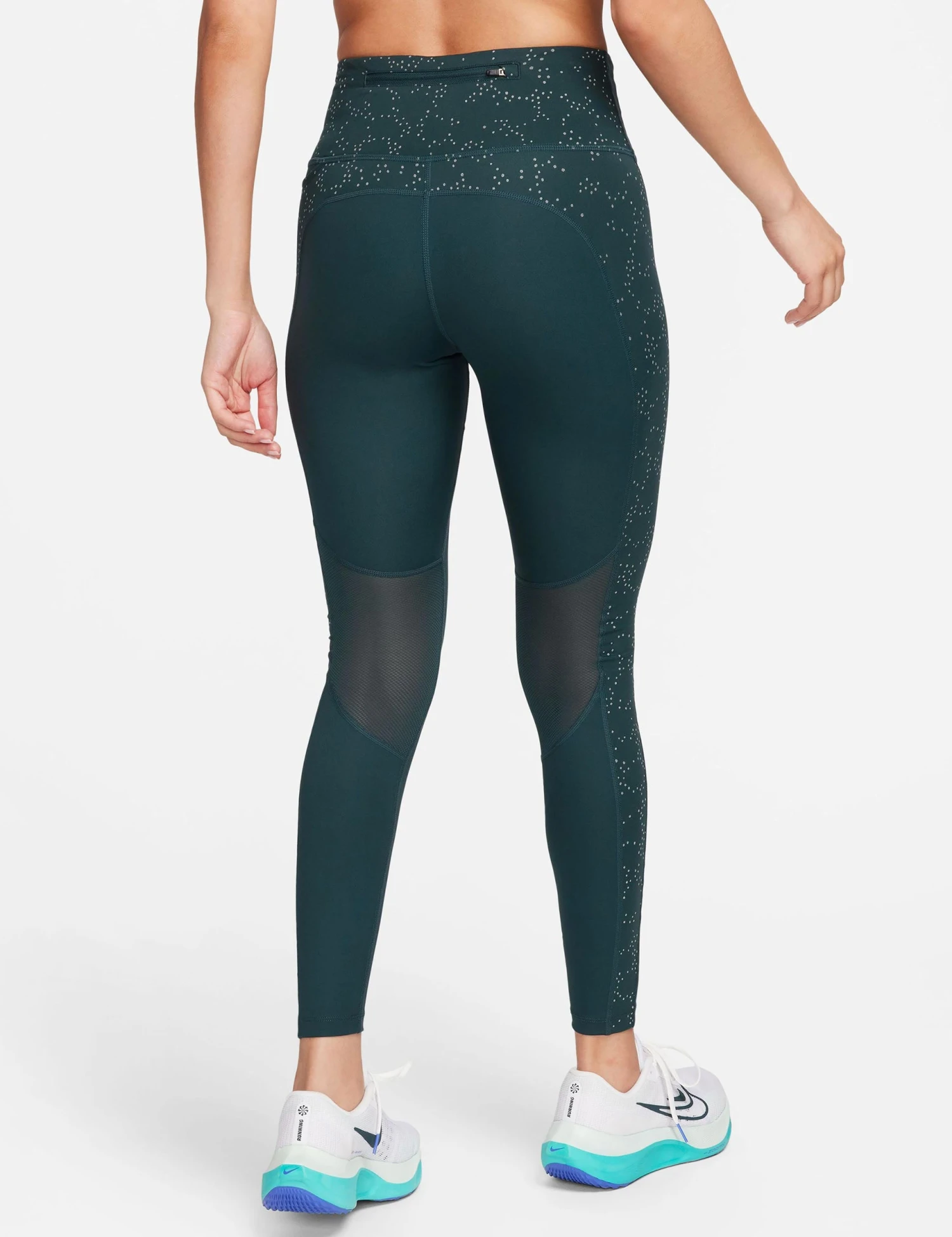 Nike Fast Mid-Rise 7/8 Leggings - Deep Jungle/Reflective Silver 4 Nike Fast Mid-Rise 7/8 Leggings - Deep Jungle/Reflective Silver - Image 2
