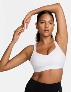 Nike Indy High Support Sports Bra - White/Stone Mauve