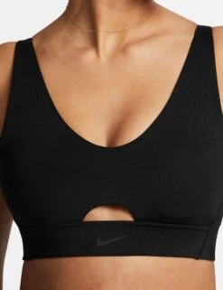Nike Indy Plunge Cutout Sports Bra - Black/Smoke Grey -The Sports Edit nike indy plunge cutout sports bra black grey DV9837 010 3