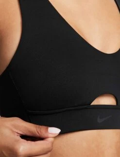 Nike Indy Plunge Cutout Sports Bra - Black/Smoke Grey -The Sports Edit nike indy plunge cutout sports bra black grey DV9837 010 4