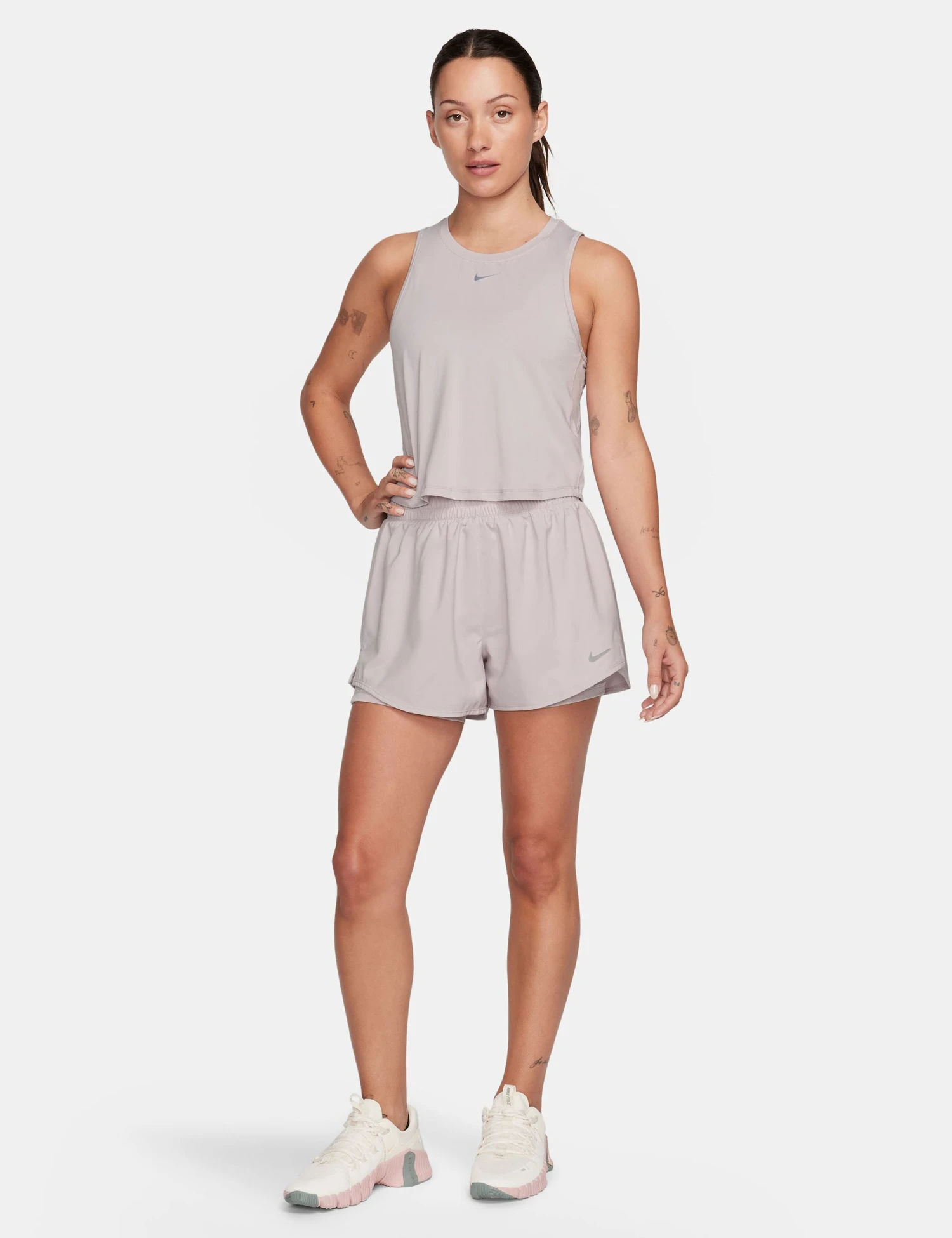 Nike One Classic Dri-FIT Cropped Tank Top - Platinum Violet/Black 8 Nike One Classic Dri-FIT Cropped Tank Top - Platinum Violet/Black - Image 6