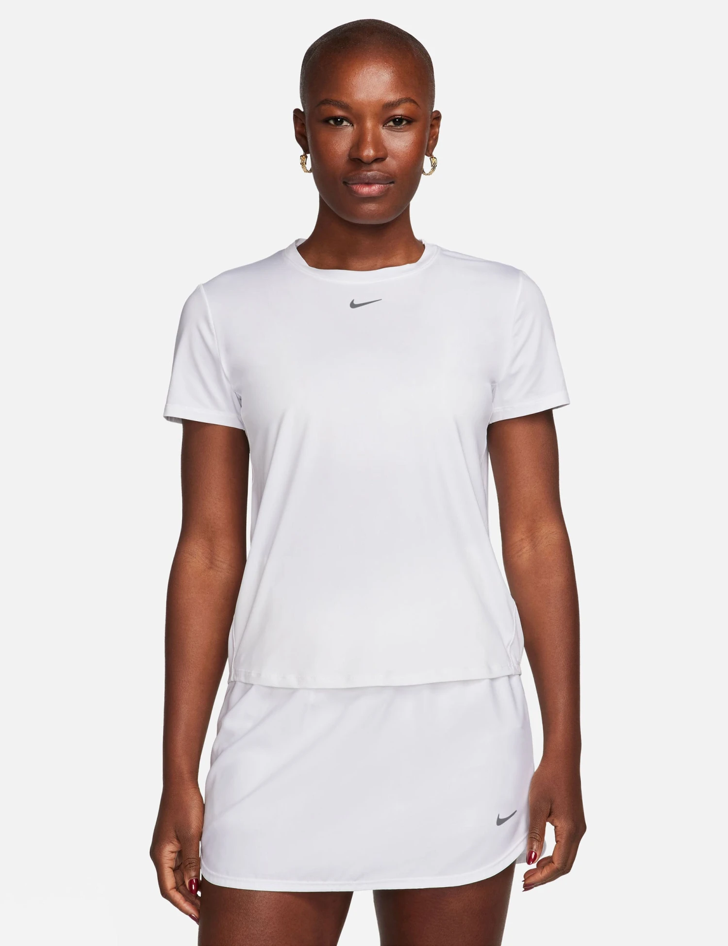 Nike One Classic Dri-FIT Short-Sleeve Top - White/Black 3 Nike One Classic Dri-FIT Short-Sleeve Top - White/Black