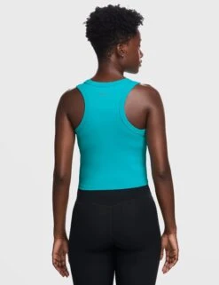 Nike One Fitted Dri-FIT Cropped Tank Top - Dusty Cactus/Black -The Sports Edit nike one fitted dri fit cropped tank cactus black fn2806 345 2