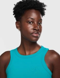 Nike One Fitted Dri-FIT Cropped Tank Top - Dusty Cactus/Black -The Sports Edit nike one fitted dri fit cropped tank cactus black fn2806 345 3